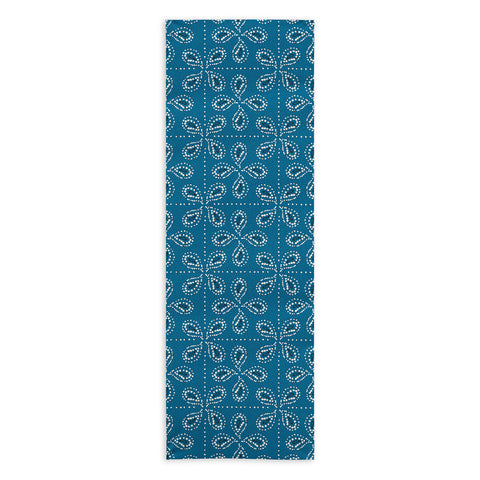 Heather Dutton Paizale Blue Ivory Yoga Towel