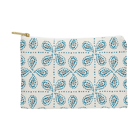 Heather Dutton Paizale Ivory Blue Pouch
