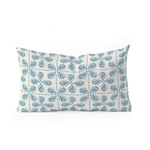 Heather Dutton Paizale Ivory Blue Oblong Throw Pillow