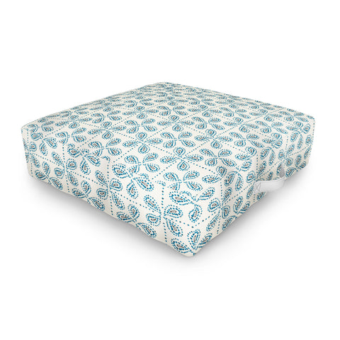 Heather Dutton Paizale Ivory Blue Outdoor Floor Cushion