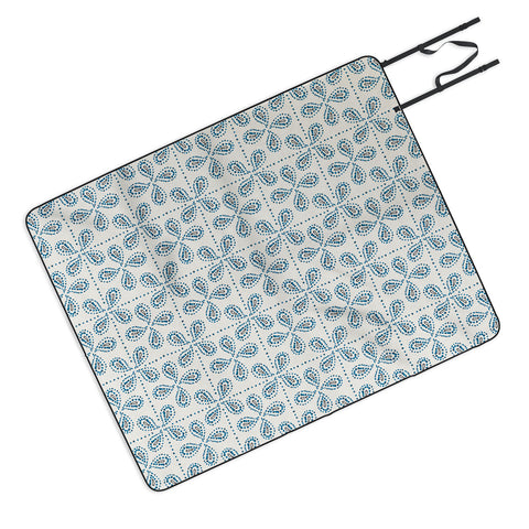Heather Dutton Paizale Ivory Blue Picnic Blanket
