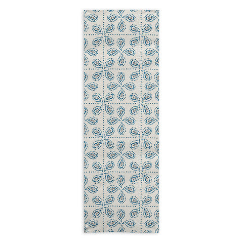 Heather Dutton Paizale Ivory Blue Yoga Towel