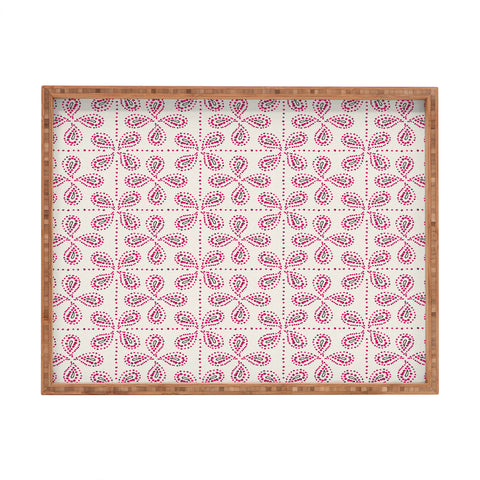 Heather Dutton Paizale Ivory Pink Rectangular Tray