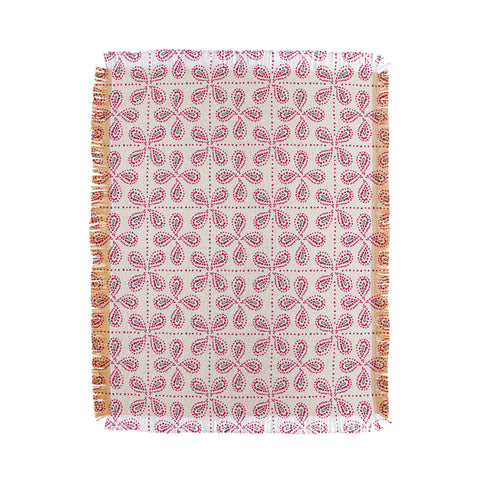 Heather Dutton Paizale Ivory Pink Throw Blanket