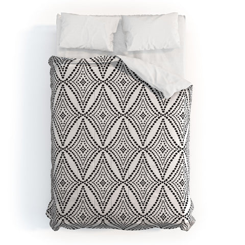 Heather Dutton Pebble Pathway Black and White Comforter
