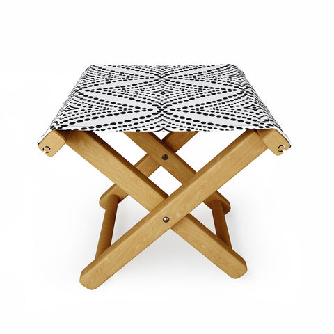 Heather Dutton Pebble Pathway Black and White Folding Stool