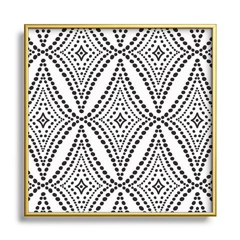 Heather Dutton Pebble Pathway Black and White Square Metal Framed Art Print