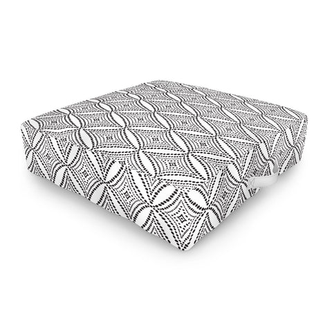 Heather Dutton Pebble Pathway Black and White Outdoor Floor Cushion