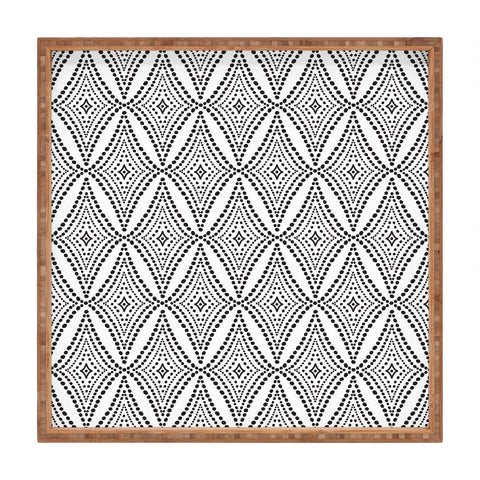 Heather Dutton Pebble Pathway Black and White Square Tray