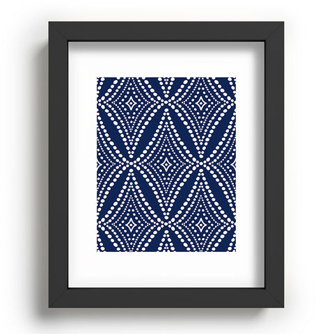 Heather Dutton Pebble Pathway Navy Blue Recessed Framing Rectangle