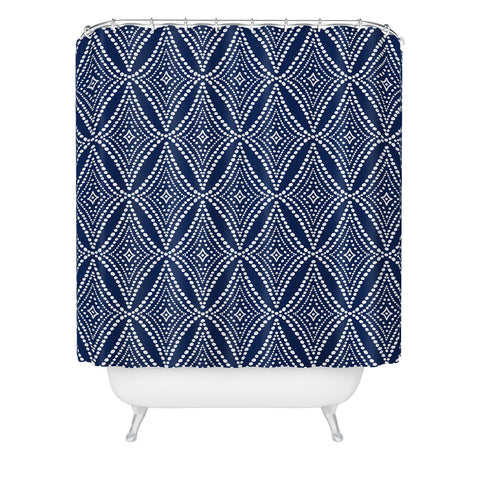 Heather Dutton Pebble Pathway Navy Blue Shower Curtain