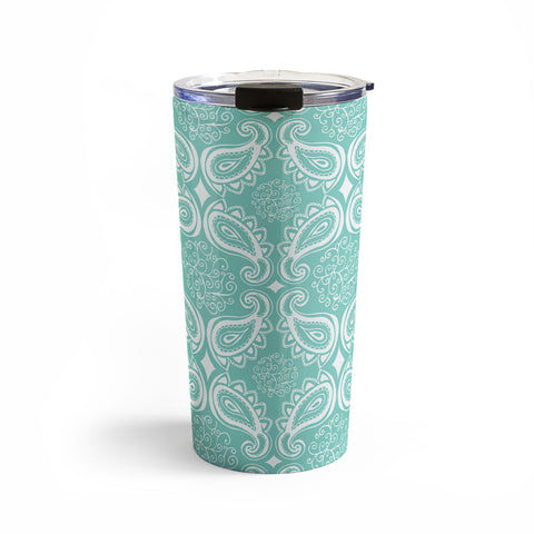 Heather Dutton Plush Paisley SeaSpray Travel Mug