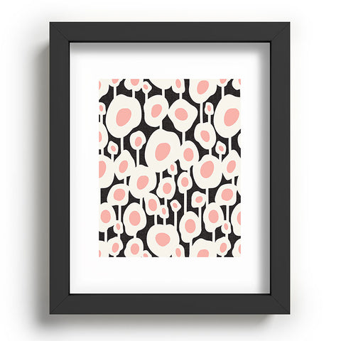 Heather Dutton Poppy Dot Retro Floral Black Recessed Framing Rectangle