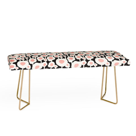 Heather Dutton Poppy Dot Retro Floral Black Bench