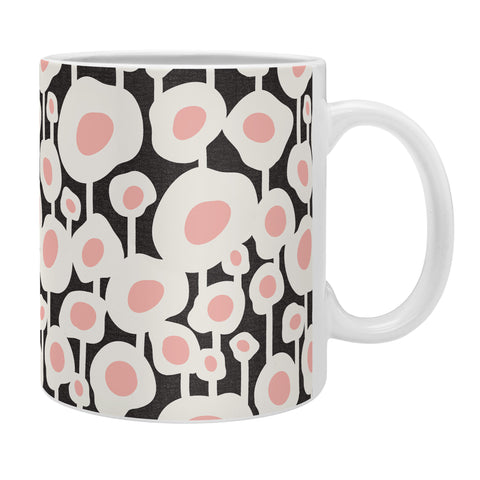 Heather Dutton Poppy Dot Retro Floral Black Coffee Mug