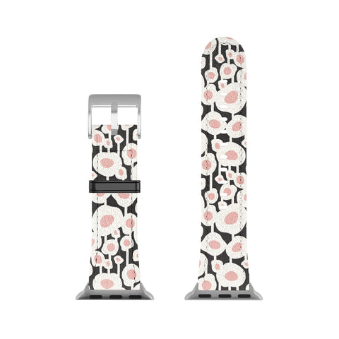 Heather Dutton Poppy Dot Retro Floral Black Apple Watch Band