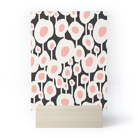 Heather Dutton Poppy Dot Retro Floral Black Mini Art Print