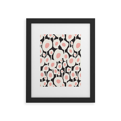 Heather Dutton Poppy Dot Retro Floral Black Framed Art Print
