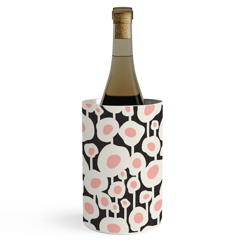 Heather Dutton Poppy Dot Retro Floral Black Wine Chiller