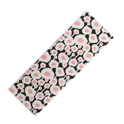 Heather Dutton Poppy Dot Retro Floral Black Yoga Mat