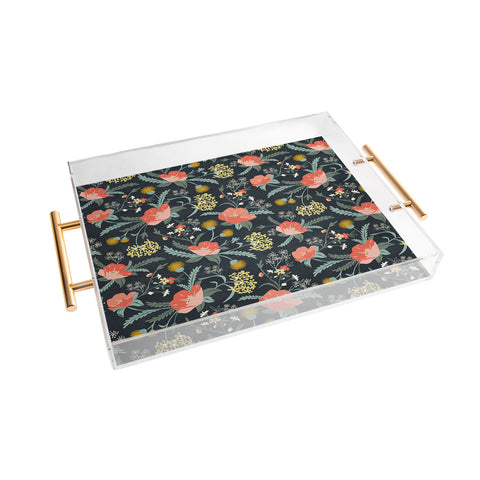 Heather Dutton Poppy Meadow Midnight Acrylic Tray