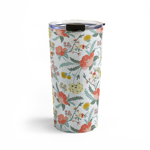 Heather Dutton Poppy Meadow White Travel Mug