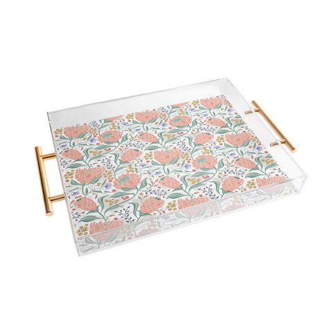 Heather Dutton Protea Field White Acrylic Tray