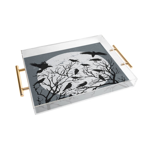 Heather Dutton Ravens Call Midnight Acrylic Tray