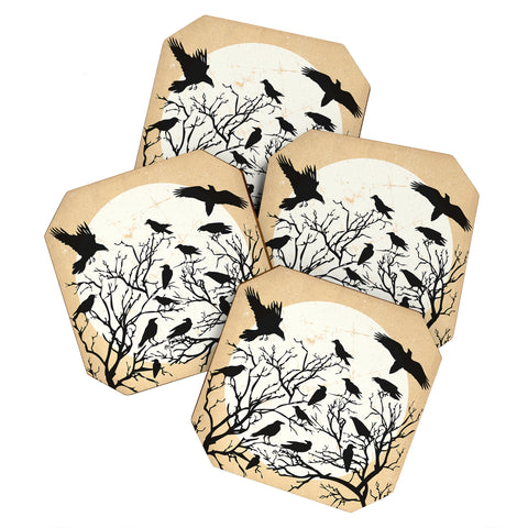Heather Dutton Ravens Call Natural Coaster Set