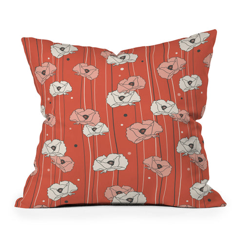 Heather Dutton Red Poppy Field 1 Outdoor Throw Pillow