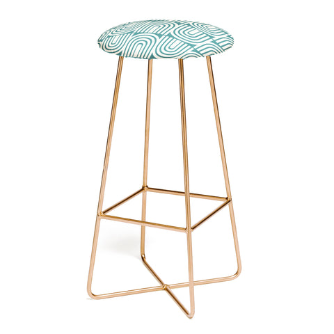 Heather Dutton Refraction Rainbow Teal Bar Stool