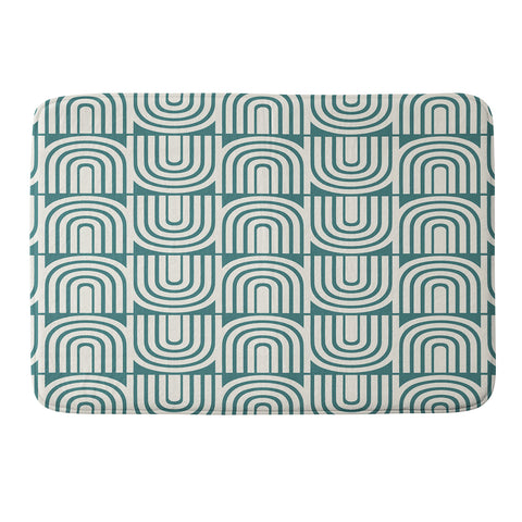 Heather Dutton Refraction Rainbow Teal Memory Foam Bath Mat