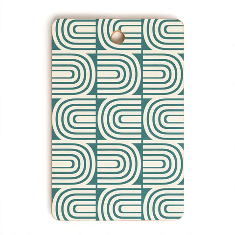 Heather Dutton Refraction Rainbow Teal Cutting Board Rectangle