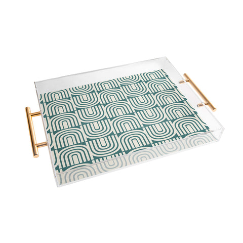 Heather Dutton Refraction Rainbow Teal Acrylic Tray