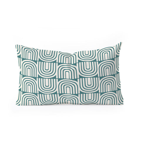 Heather Dutton Refraction Rainbow Teal Oblong Throw Pillow