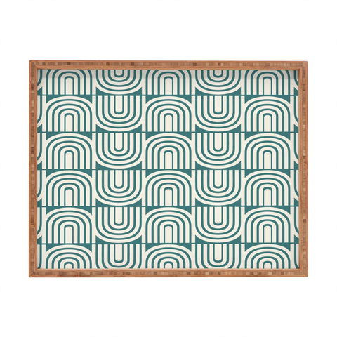 Heather Dutton Refraction Rainbow Teal Rectangular Tray