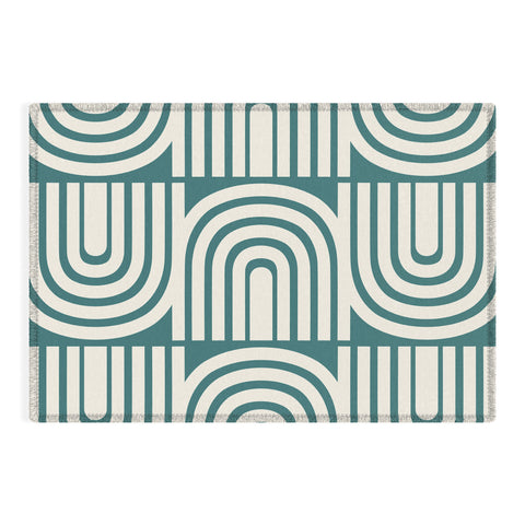 Heather Dutton Refraction Rainbow Teal Outdoor Rug
