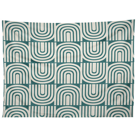 Heather Dutton Refraction Rainbow Teal Tapestry