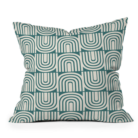 Heather Dutton Refraction Rainbow Teal Throw Pillow