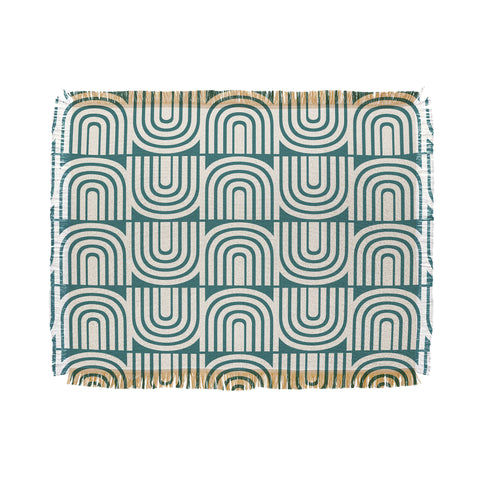 Heather Dutton Refraction Rainbow Teal Throw Blanket