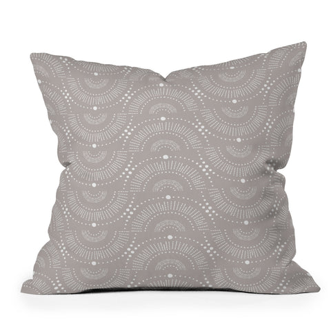 Heather Dutton Rise And Shine Taupe Outdoor Throw Pillow