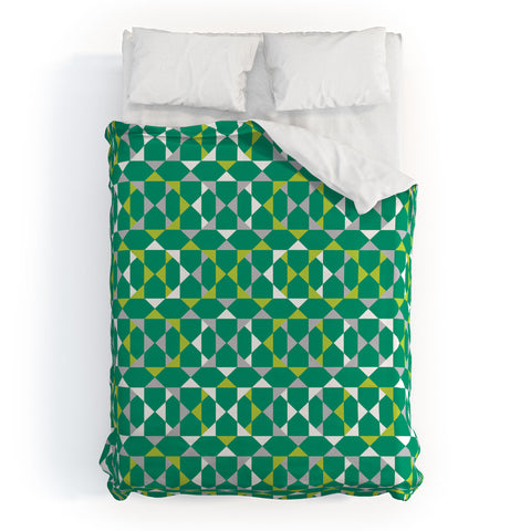 Heather Dutton Rocktagon Emerald Duvet Cover