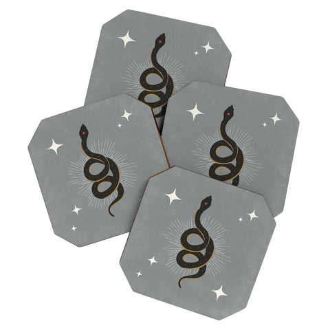 Heather Dutton Slither Gray Coaster Set
