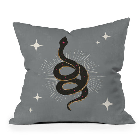 Heather Dutton Slither Gray Outdoor Throw Pillow