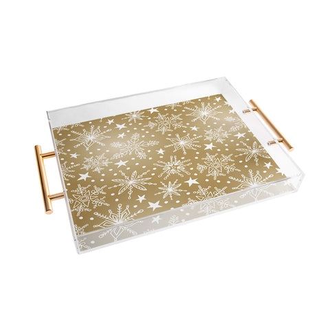 Heather Dutton Snow Squall Guilded Acrylic Tray