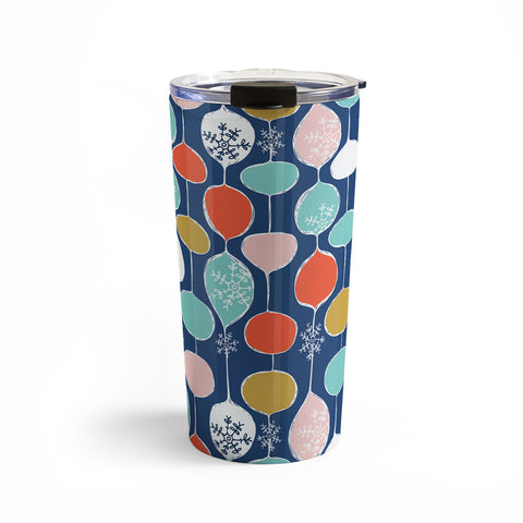 Heather Dutton Snowflake Holiday Bobble Chill Navy Travel Mug