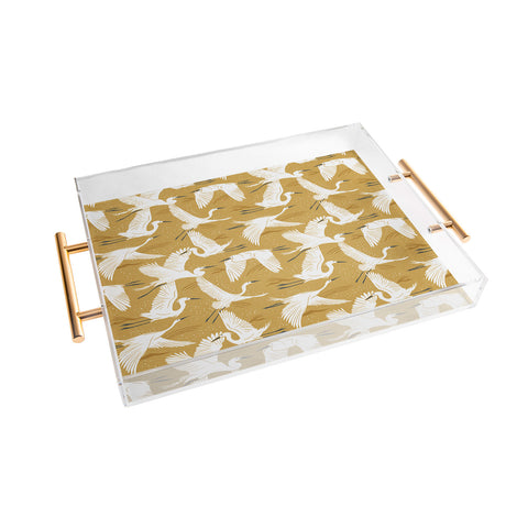 Heather Dutton Soaring Wings Goldenrod Yellow Acrylic Tray