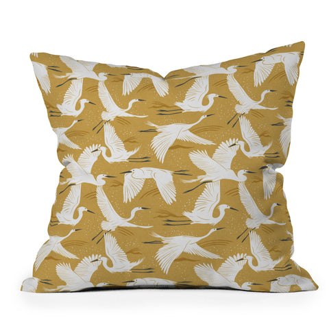 Heather Dutton Soaring Wings Goldenrod Yellow Outdoor Throw Pillow