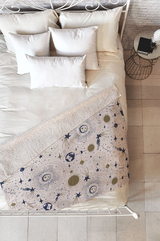 Heather Dutton Solar System Ether Fleece Throw Blanket