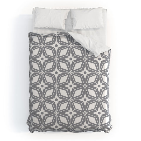Heather Dutton Starbust Grey Duvet Cover